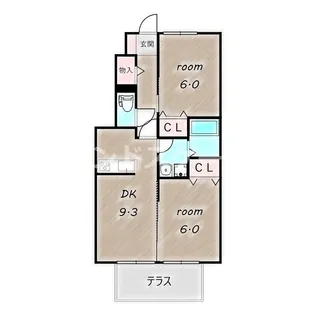 セジュールラソワ B【1階】の間取り