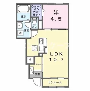 ウエスト.ゲート Ⅱ【1階】の間取り