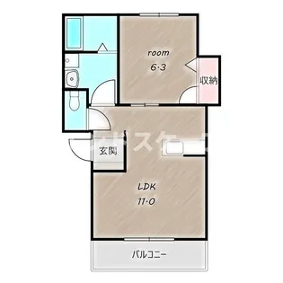 ブリリアントE【205号室】の間取り
