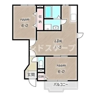 ジョイフルハイムA【1階】の間取り
