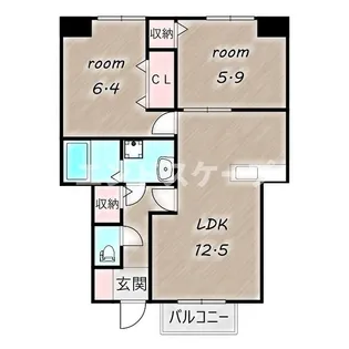 ヴィラフルールA【1階】の間取り