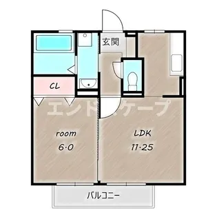 ブルーサファイア B【203号室】の間取り