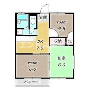 下佐野第2コーポ【2階】の間取り