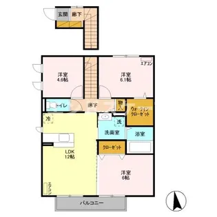 ル リッシュ B【2階】の間取り
