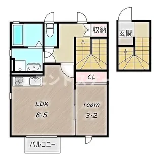 ローズB【2階】の間取り