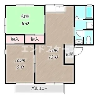 ラフォーレ棟高【202号室】の間取り