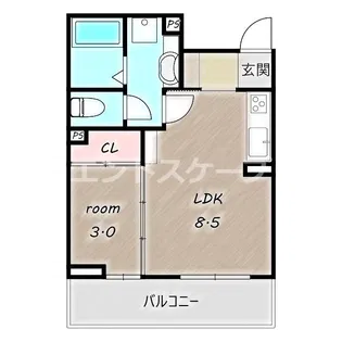カルデア【303号室】の間取り