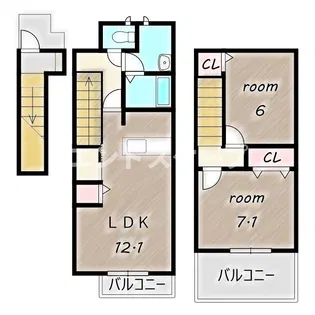 ヒルフィールド【2階】の間取り