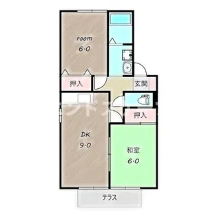 ヴィルヌーブC【105号室】の間取り