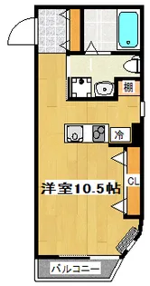 1Rの間取り画像