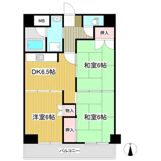 パークハイツ東口【8階】の間取り