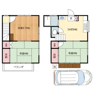 東京都小金井市緑町3丁目【テラスハウス】の間取り