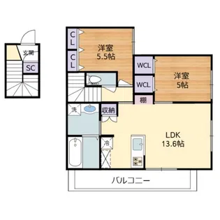 エミーズ1【201号室】の間取り