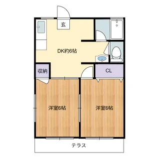 コーポ梶野B【101号室】の間取り