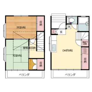 東京都小金井市関野町2丁目【テラスハウス】の間取り