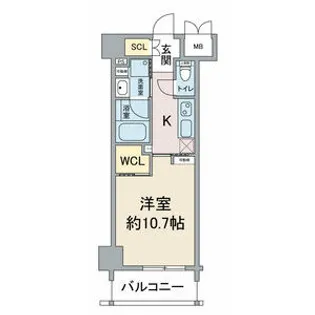 ユニレジデンス瑞穂運動場東【502号室】の間取り