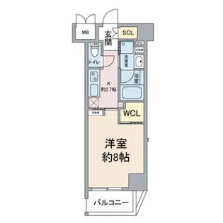 ユニレジデンス瑞穂運動場東【1003号室】の間取り