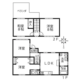愛知県名古屋市東区白壁2丁目【一戸建】の間取り