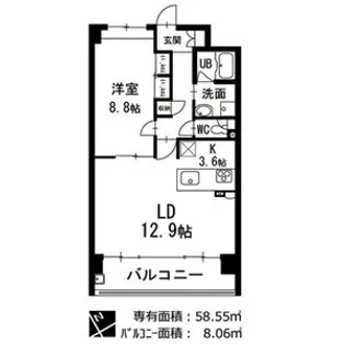 PLATZ KAKUOZAN【1階】の間取り