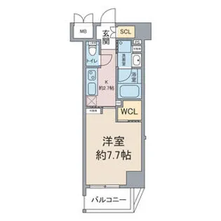ユニレジデンス瑞穂運動場東【303号室】の間取り