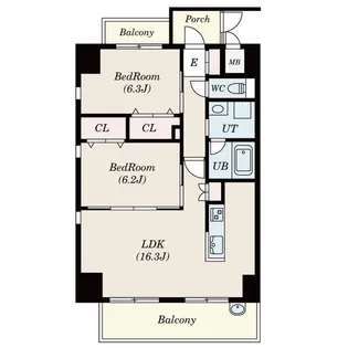 リンパクマンション【8階】の間取り