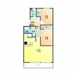 ミリアン宮前【2階】の間取り