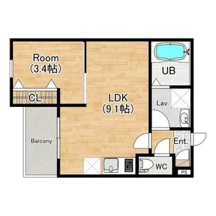 ジーメゾン北名古屋スフィリア【1階】の間取り