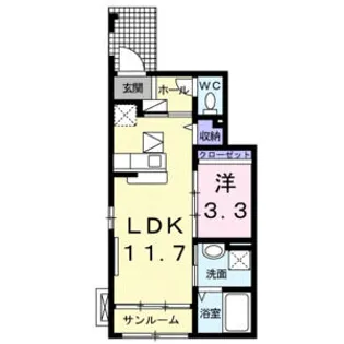 アロッジオセレノ【1階】の間取り