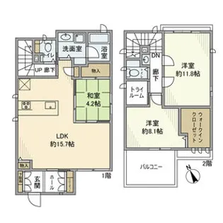愛知県名古屋市天白区元植田1丁目【一戸建】の間取り