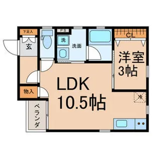 グランレーヴ黒川【1階】の間取り