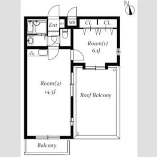 城木館【402号室】の間取り