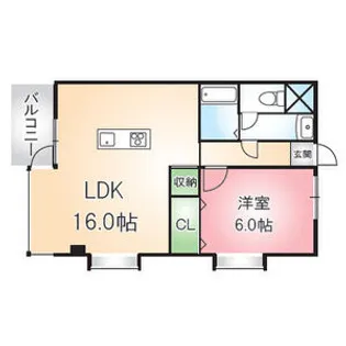 1LDKの間取り画像