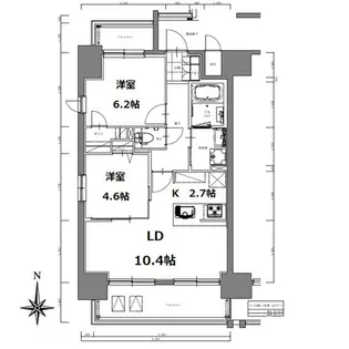 S-RESIDENCE亀島駅前blaze【8階】の間取り