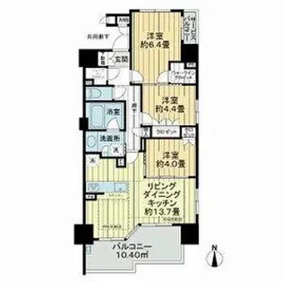 プラセシオン名古屋伏見【4階】の間取り