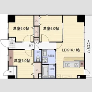 ノーブル徳川【6階】の間取り