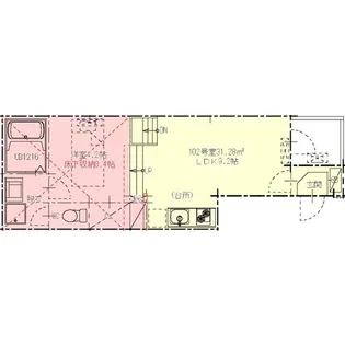 エスポワール中村【1階】の間取り