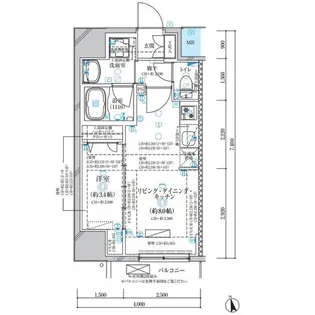 ディアレイシャス名古屋浄心【14階】の間取り
