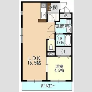 アネーロ城山【1階】の間取り
