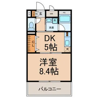 グリーンハイム三軒【1階】の間取り