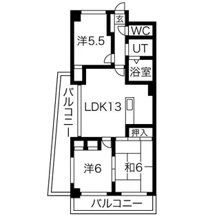 ヒルトップ井上【3A号室】の間取り