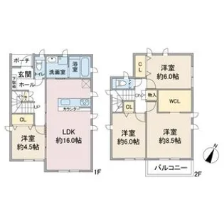 愛知県名古屋市名東区上社5丁目【一戸建】の間取り