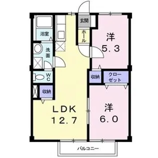 ワイドビュー白沢【2階】の間取り