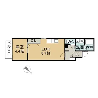 1LDKの間取り画像