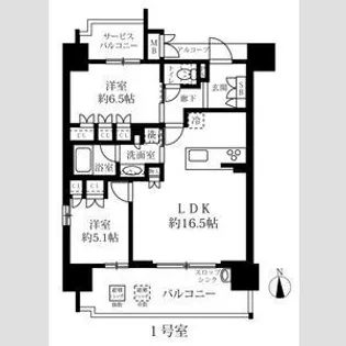 グランパセオ名駅那古野【0701号室】の間取り