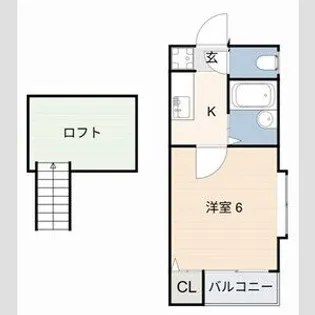 プランドール瓢箪山【105号室】の間取り