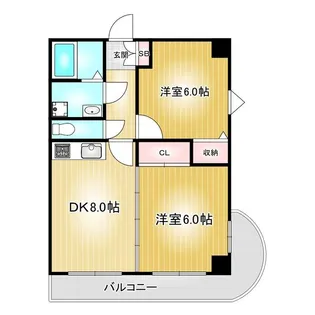 2DKの間取り画像