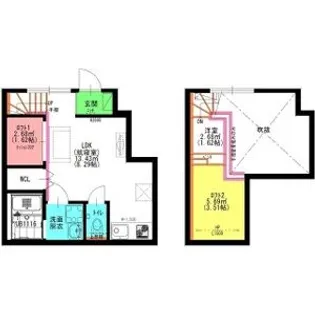 ラフェスタ志賀本通【1階】の間取り