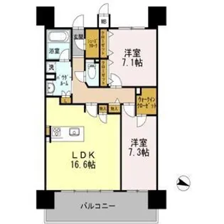 ロイヤルパークスERささしま【10階】の間取り