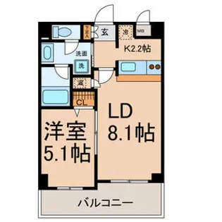 1LDKの間取り画像