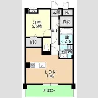 フェリオ(Ferio)新西【6階】の間取り